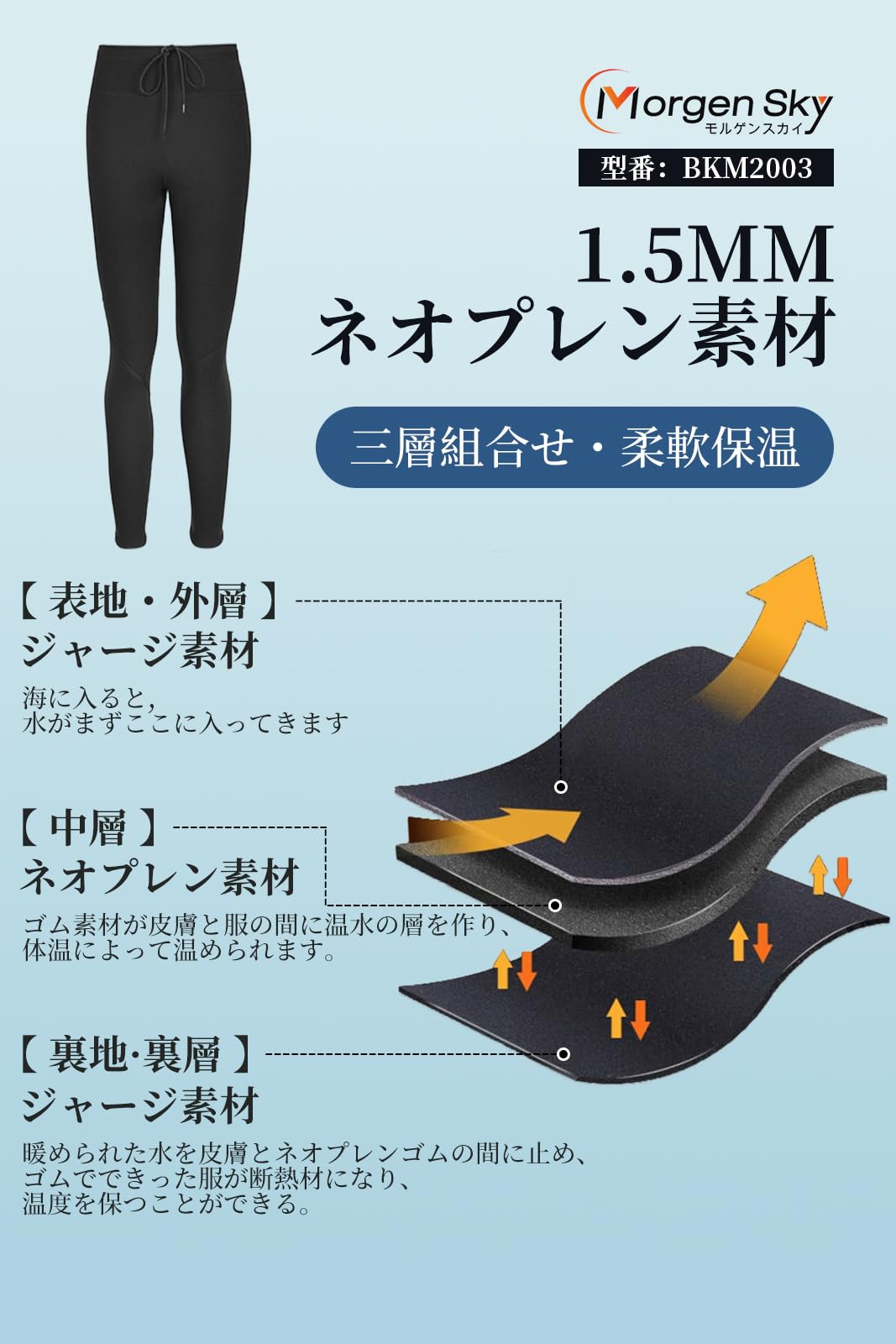 #D34 ウェットスーツ 3mm メンズ ロングパンツ