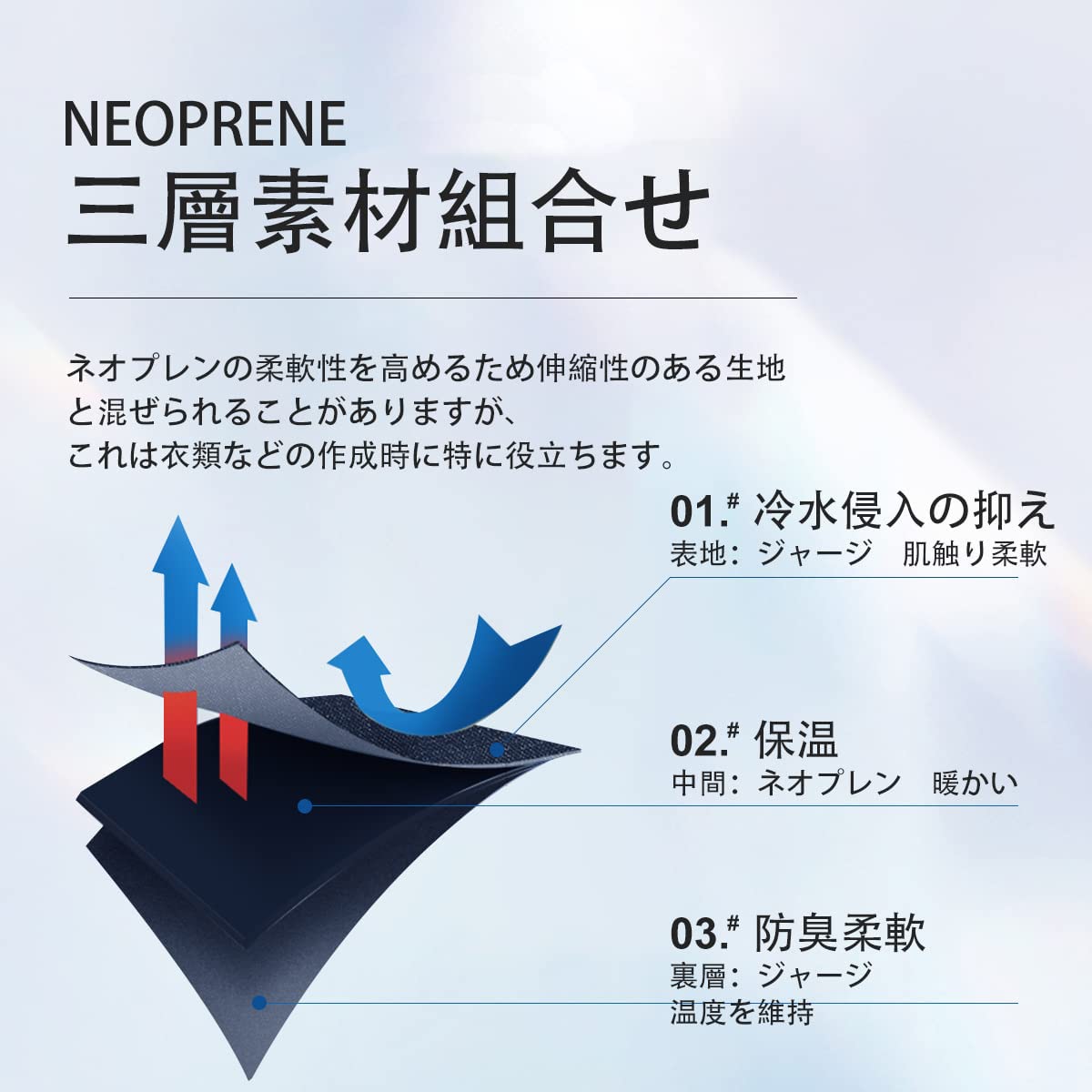 #KNN121 タッパー 長袖 メンズ 2mm 裏ジャージ