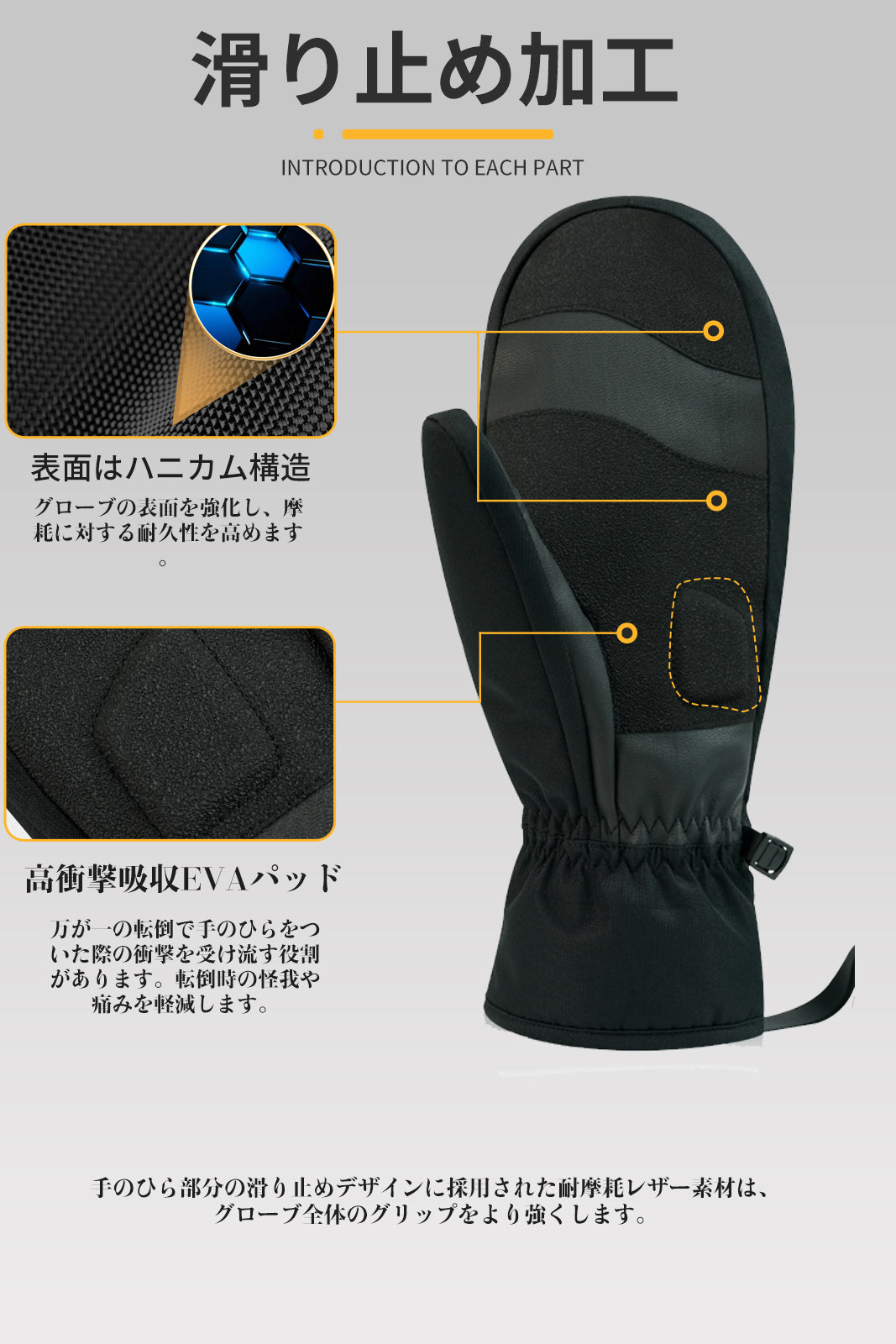 #ST113 スノーボード グローブ スポーツグローブ 男女兼用 裏5本指 耐水圧10000mm